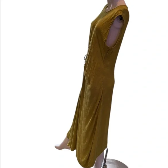 House of Harlow 1960 Chartreuse Cutout Satin Slip Midi Dress Size Medium - Picture 5 of 11